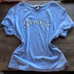 Baby blue Brandy Melville inspired Spoiled crop top
